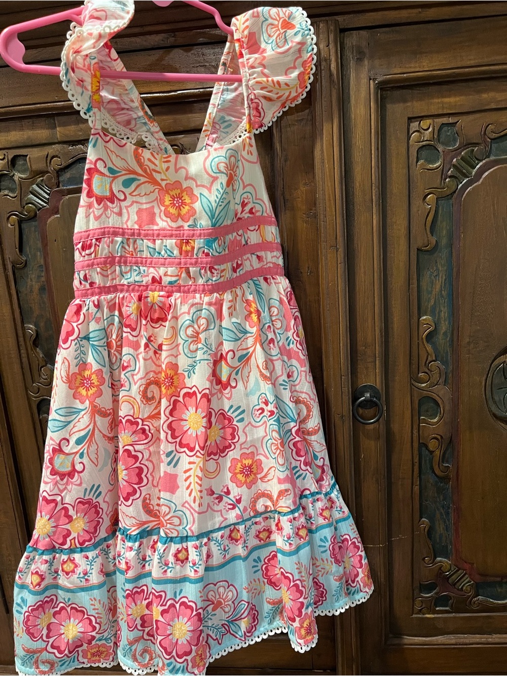 Shabby Chic Pink and Aqua Floral Sundress (5 dress bundle, all 4T)